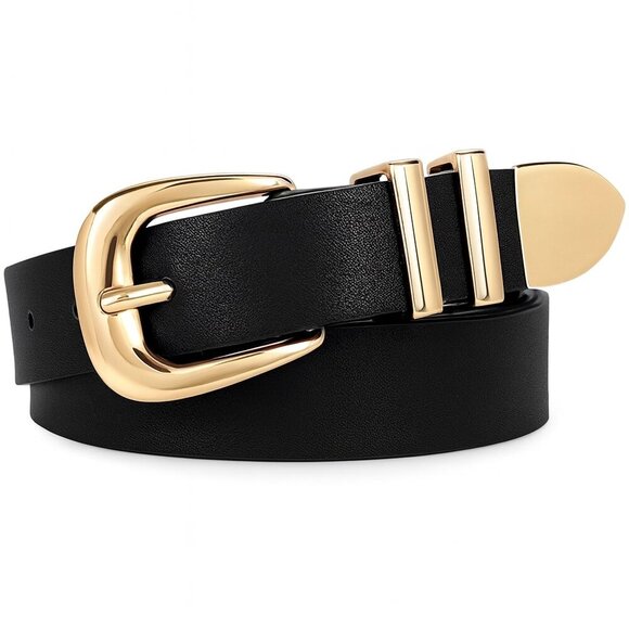 Accessories - Women’s Fashion Leather Belt – Western Style Waist Belt w/ Gold  Buckle